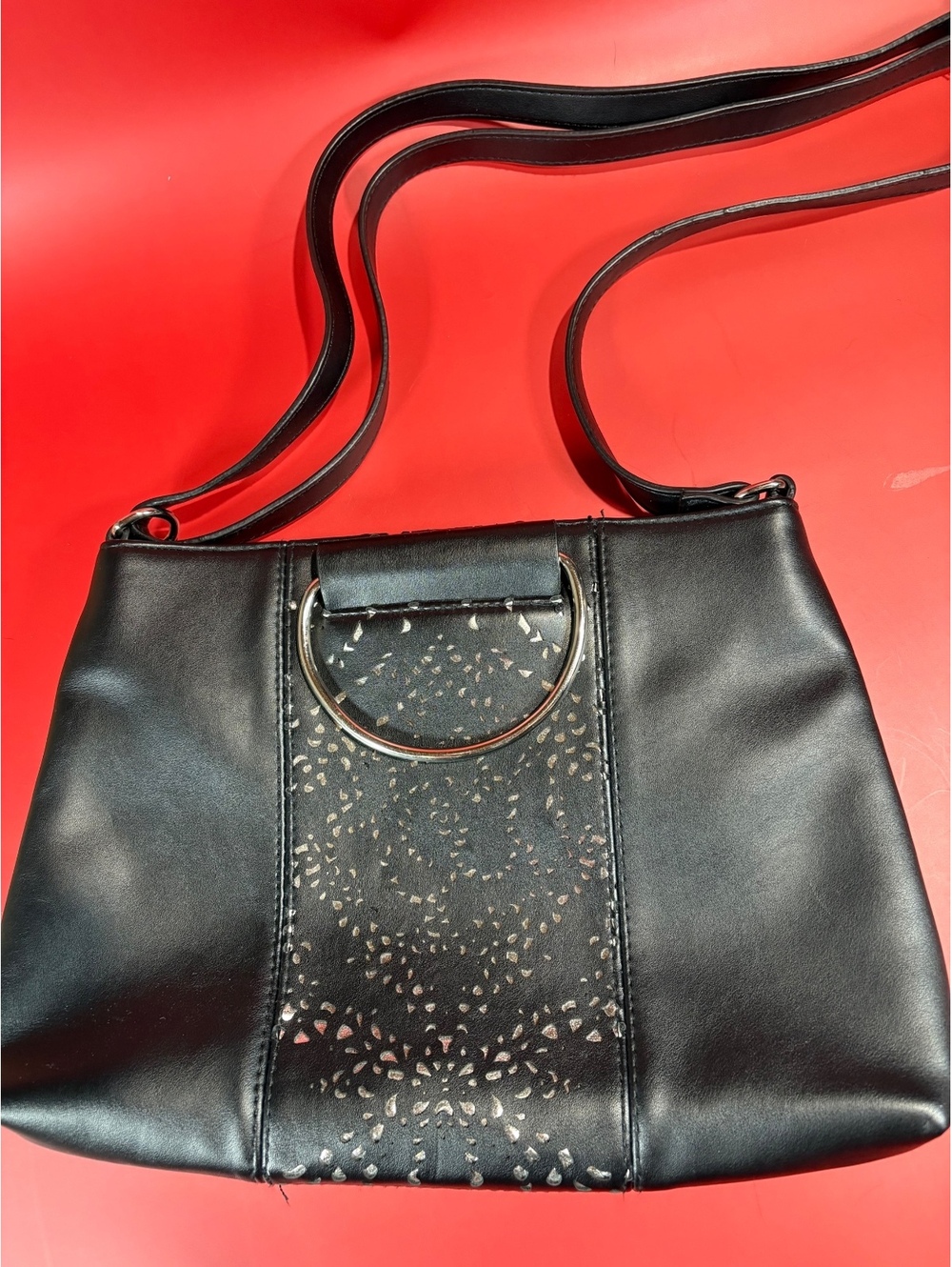 Black leather purse